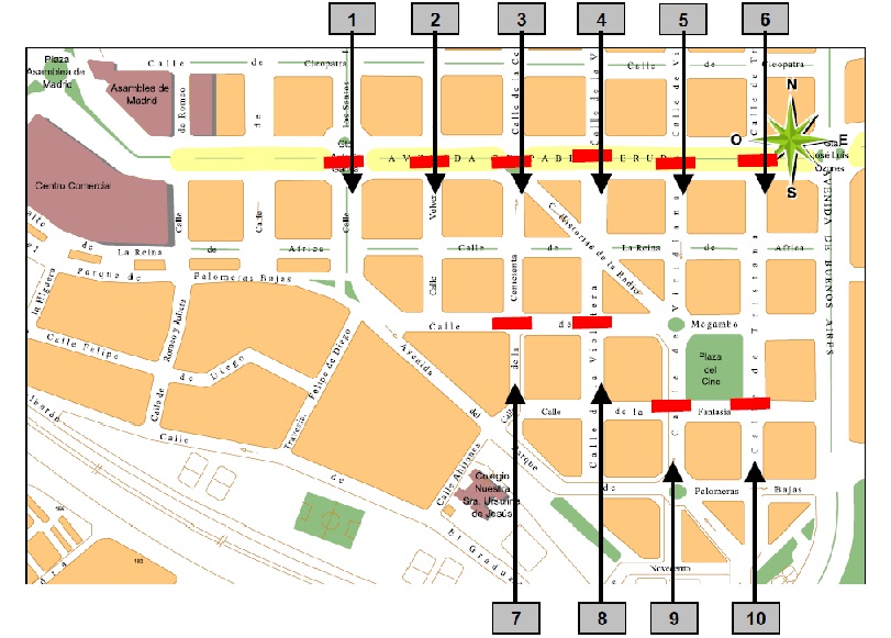 Ao sol ou à sombra? O comportamento do pedestre segundo a insolação Mapa de um posto de contagem (Zona 2 - Pablo Nerud
