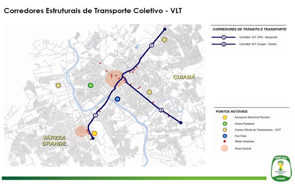 Corredores Estruturais do VLT de Cuiabá Corredores Estruturais do VLT de Cuiabá
