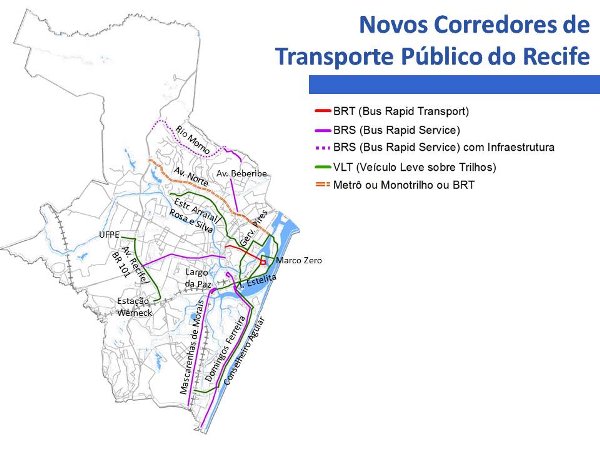 Novos corredores de trasporte público do Recife