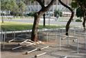 Bicicletário destruído no Estádio Nacional, Eixo M
