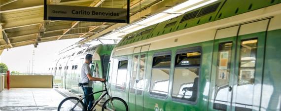 Acesso de bicicleta é liberado o dia todo no metrô de Fortaleza