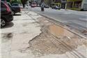 Calçada destruída em Belém