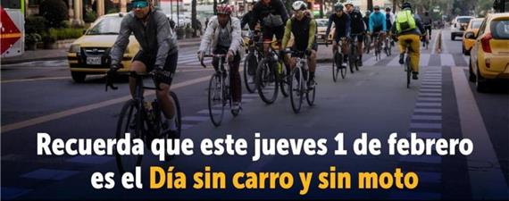Hoje (1º de Fevereiro) é o Dia Sem Carro em Bogotá
