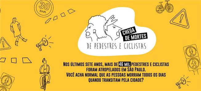 Alerta da campanha da Ciclocidade sobre segurança