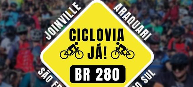 Ato e petição pela Ciclovia na rodovia BR 280