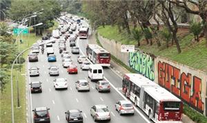 Av. 23 de maio na altura do Viaduto Pedroso