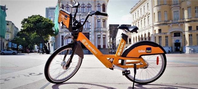 Bicicleta da Tembici no centro do Recife: agora no
