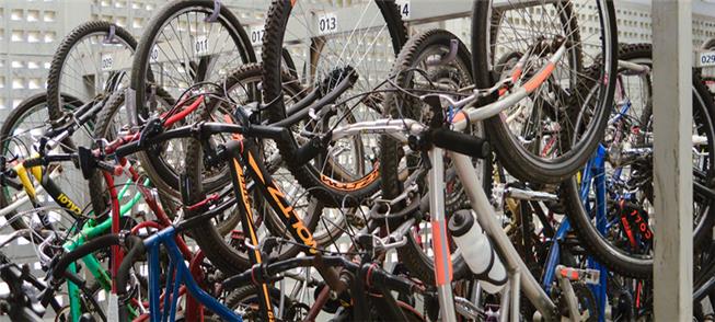 Bicicletário da estação Suzano, que oferece 576 va