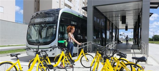 Bicicletas integradas ao transporte público em São