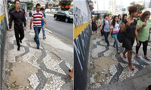 Calçada na rua da Consolação em novembro e em jane
