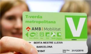 Cartão T-Verde, de Barcelona
