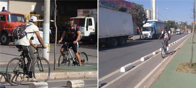 Ciclistas na Av. Teresa Cristina, um dos pontos da