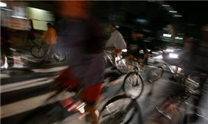 Ciclistas paulistas durante o Dia Mundial sem Carr