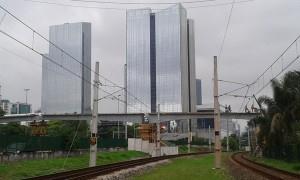 Ciclopassarela em construção
