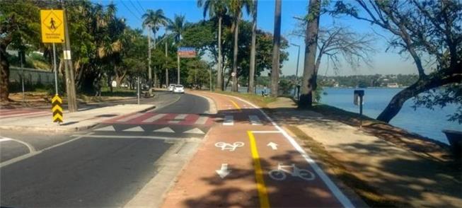 Ciclovia e travessia de pedestres na Pampulha