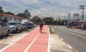 Ciclovia na Eliseu de Almeida em janeiro de 2014