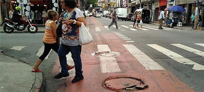 Ciclovia na rua Silva Pinto, Centro de São Paulo