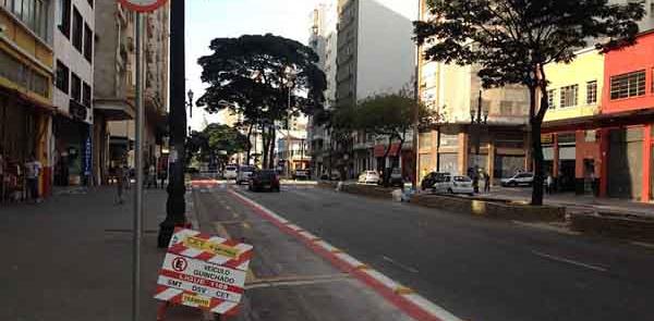 Ciclovia no centro de São Paulo