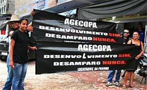 Comerciantes protestam contra desapropriação