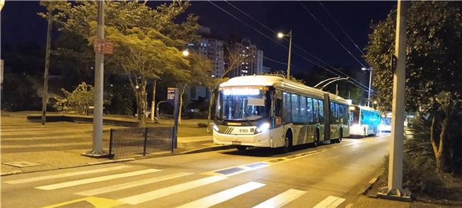 Corredor ABD, em Santo André-SP: ônibus elétricos