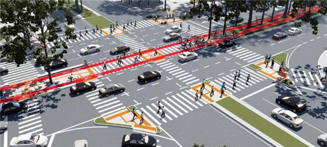 Desenho de projeto da futura ciclovia Afonso Pena,