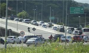 Engarrafamento em Florianópolis, onde a maioria us