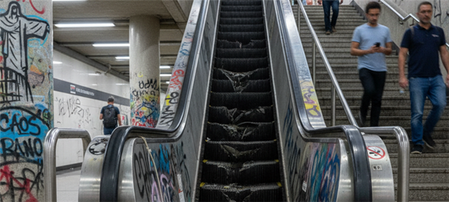 Escadas rolantes em estações do Rio