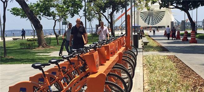 Estação da Bike Rio na Praça Mauá, no centro do Ri