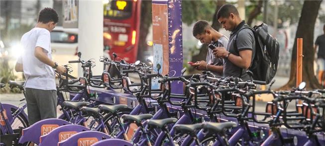 Estação de bicicletas da NitBike, em NIterói (RJ)
