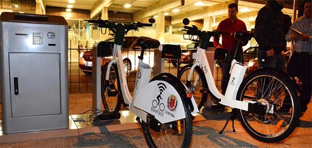 Estação e bicicletas do consórcio BikeFácil, apres