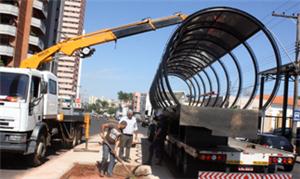 Estrutura do BRT sendo implantada