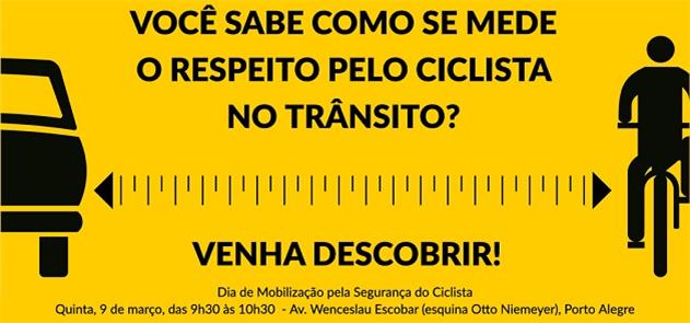 Evento marca campanha de respeito a ciclista em Po