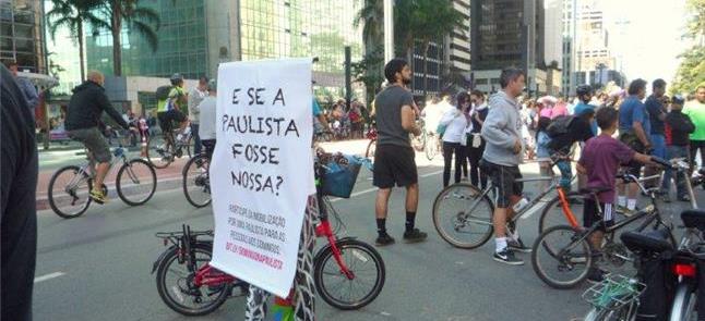 Festa de inauguração da ciclovia na Paulista, em j