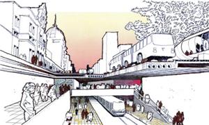 Ilustração do projeto do metrô Curitibano