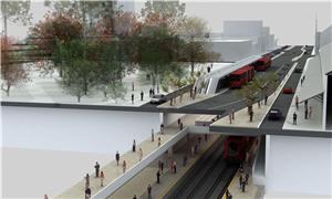 Ilustração do projeto do metrô de Curitiba
