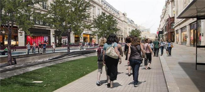 Imagem da futura Regent Street, em Londres