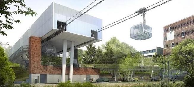 Imagem de projeto do teleférico em Toulouse, na Fr