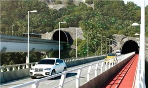 Imagem do projeto do novo túnel do Joá