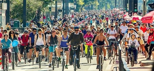 Inauguração da ciclovia na av Paulista