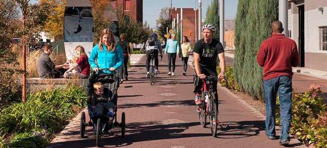 Indianapolis Cultural Trail is an eight mile urban