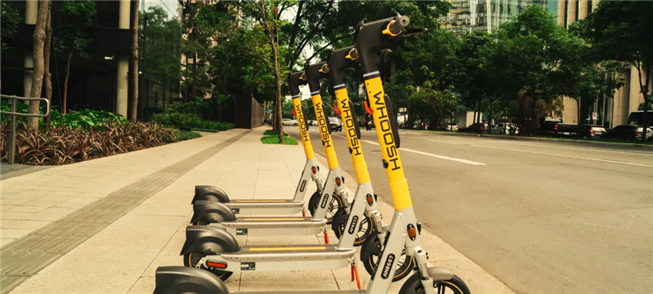 Local de estacionamento de patinetes em São Paulo