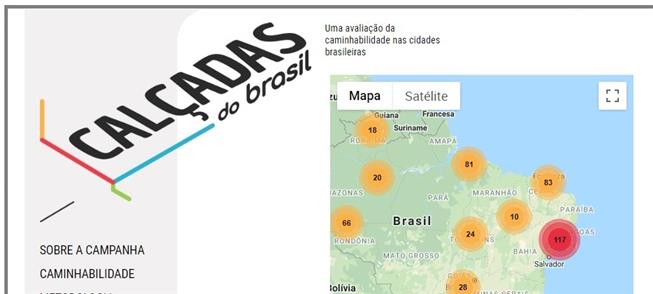 Mapa Calçadas do Brasil