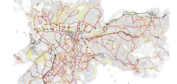 Mapa da rede cicloviária até 2030