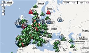 Mapa de Bike Sharing na Europa