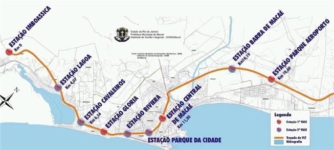 Mapa do metrô de Macaé