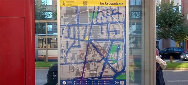 Mapas para pedestres na Bélgica