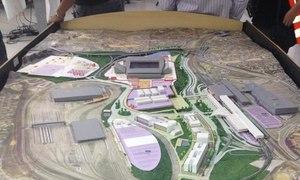 Maquete que prevê como ficará a região do estádio