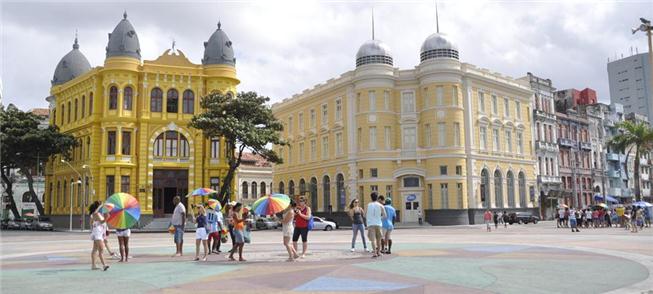 Marco Zero no Recife: espaço para o pedestre