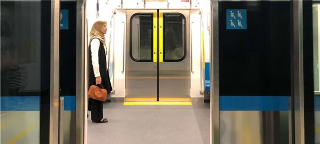 MRT Jakarta train at Bundaran HI Station. Photo: N