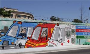 Mural da GaleRio em estação do metrô carioca